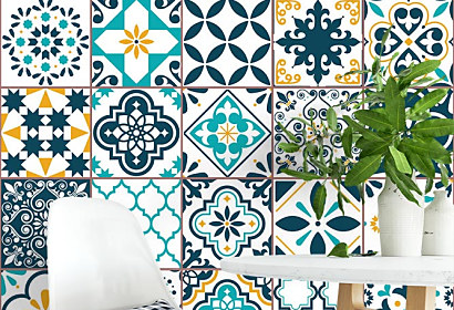 Tapeta Imitácia kachličiek Azulejo 14012